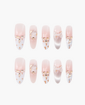 Sakura Mist Gold Trapezoid Nails