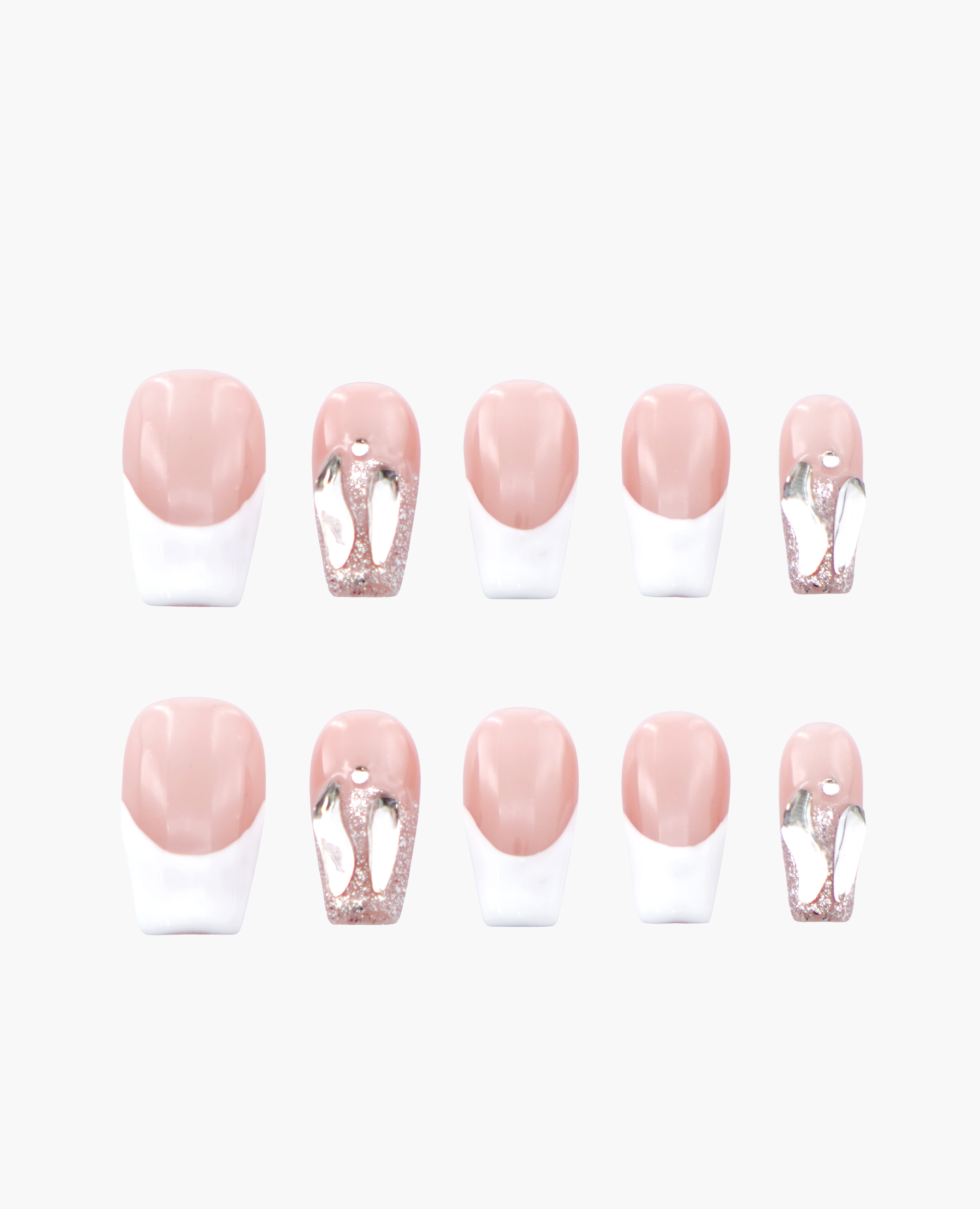 Handmade Press-On Nails，Pink，