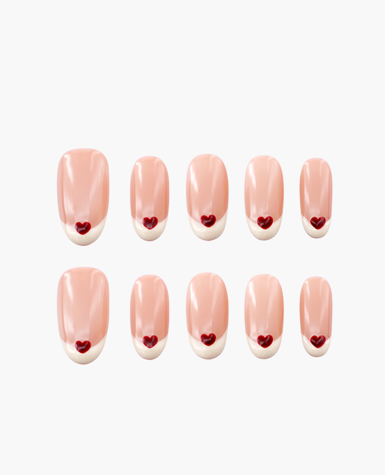 Nude Sparkle French Nails.Handmade Press-On Nails